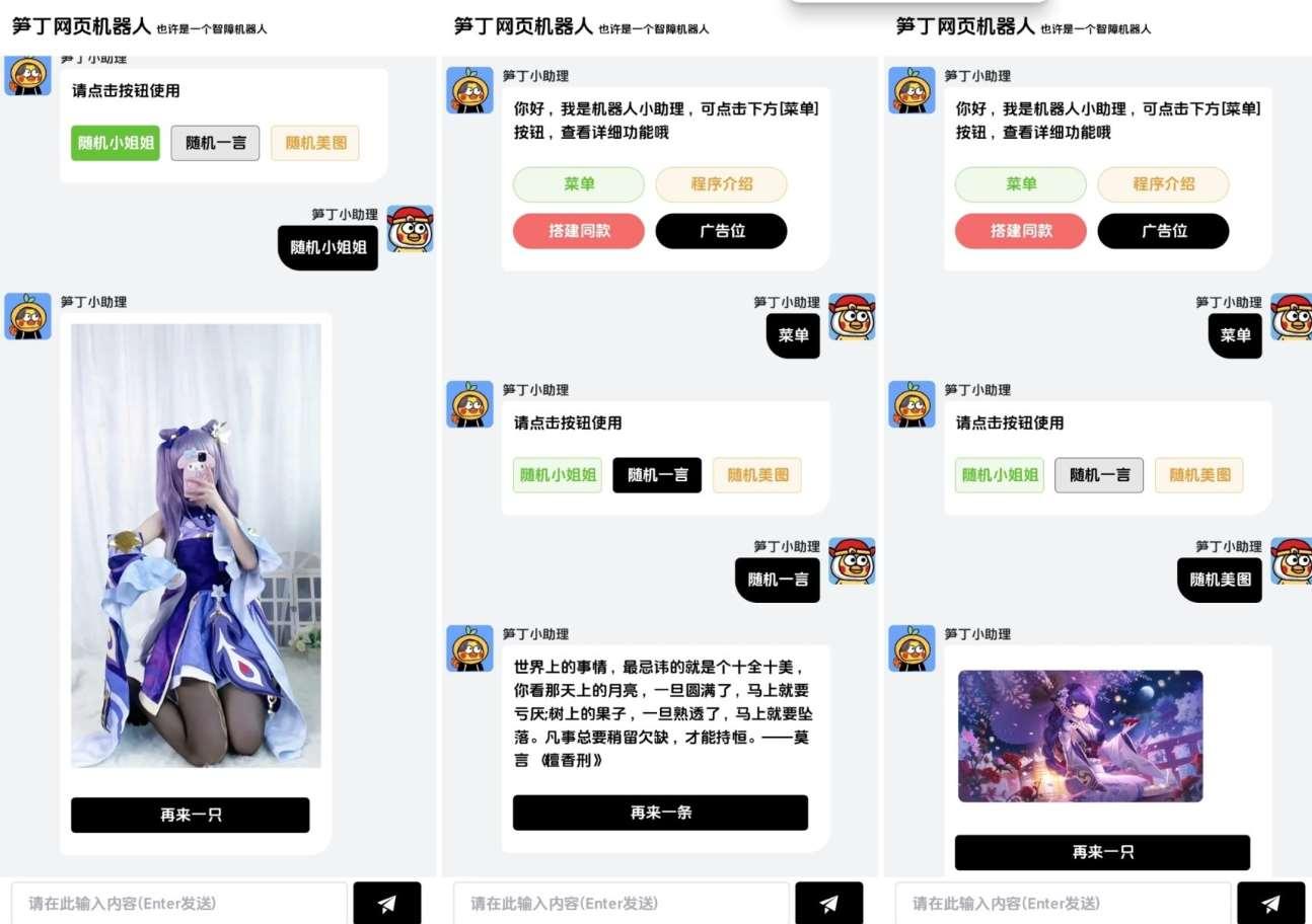 笋丁 网页自动回复机器人 Golang源码 图片