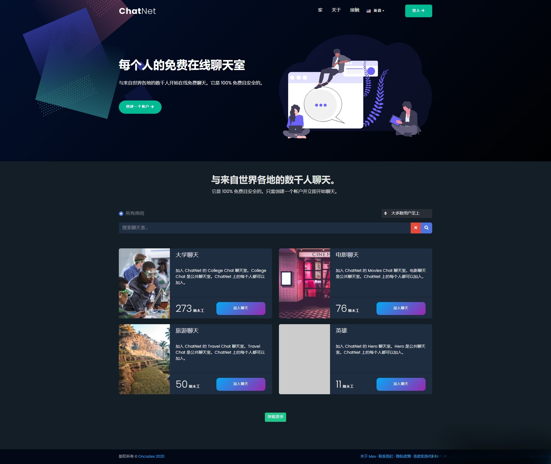 多人在线匿名聊天室源码 响应式设计 支持私聊与密码保护 图片