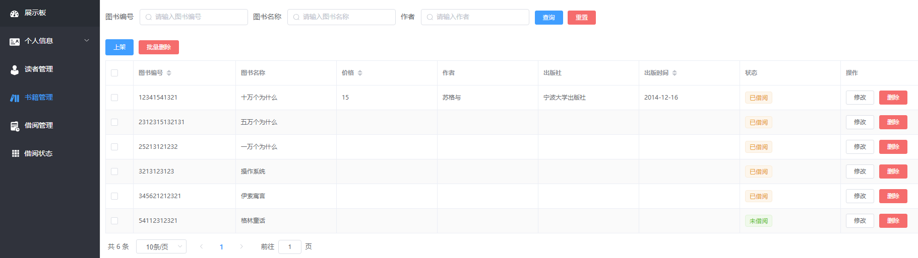 图书管理系统源码：SpringBootMyBatis-Plus 后端 + Vue3Element Plus 前端 封面