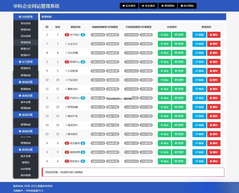 华科网络内容管理系统 v5.6 ASP智能建站 CMS企业官网 封面