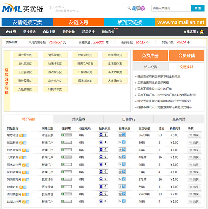 ThinkPHP 友链买卖交易平台源码 封面