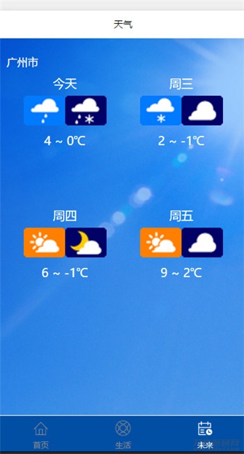 PHP天气预报微信小程序源码 调用API接口版 图片