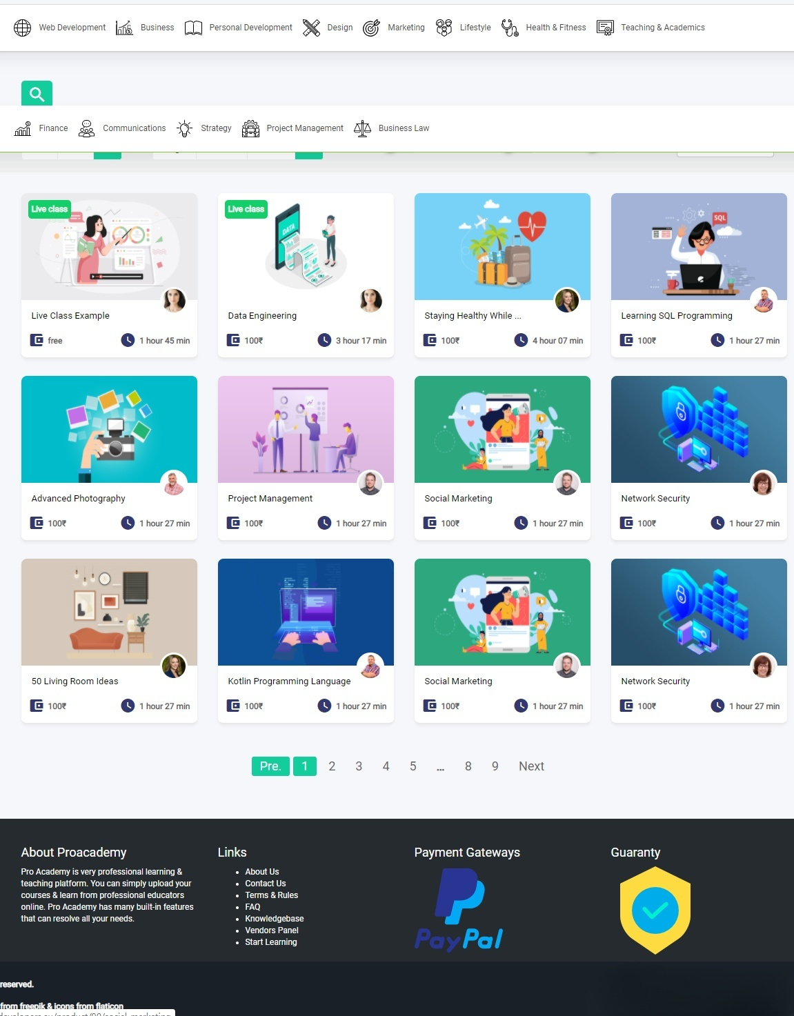 Proacademy PHP在线教育LMS源码 直播课程系统 图片 Proacademy PHP在线教育LMS源码 直播课程系统 图片