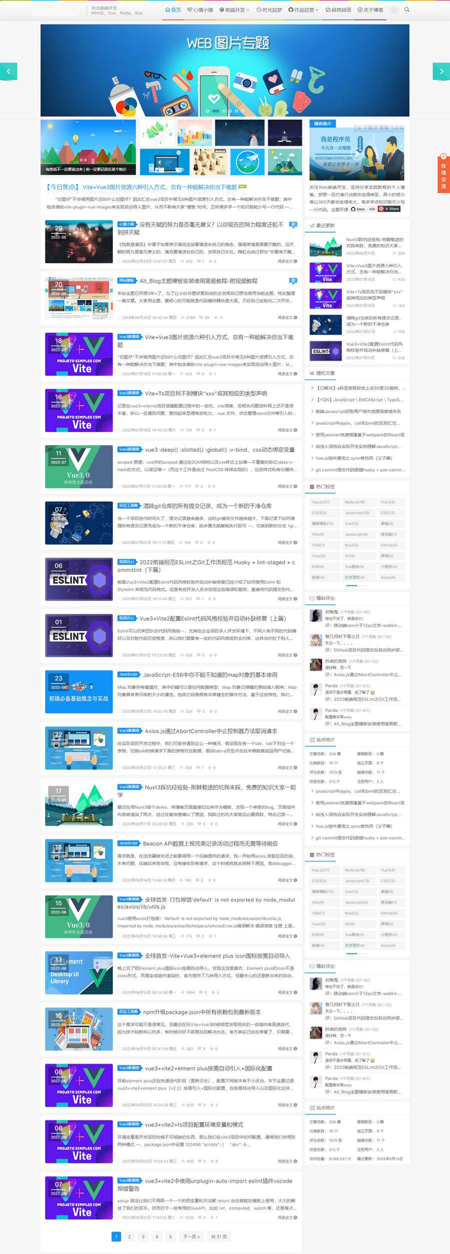 WordPress Alt_Blog 响应式简约博客主题 图片