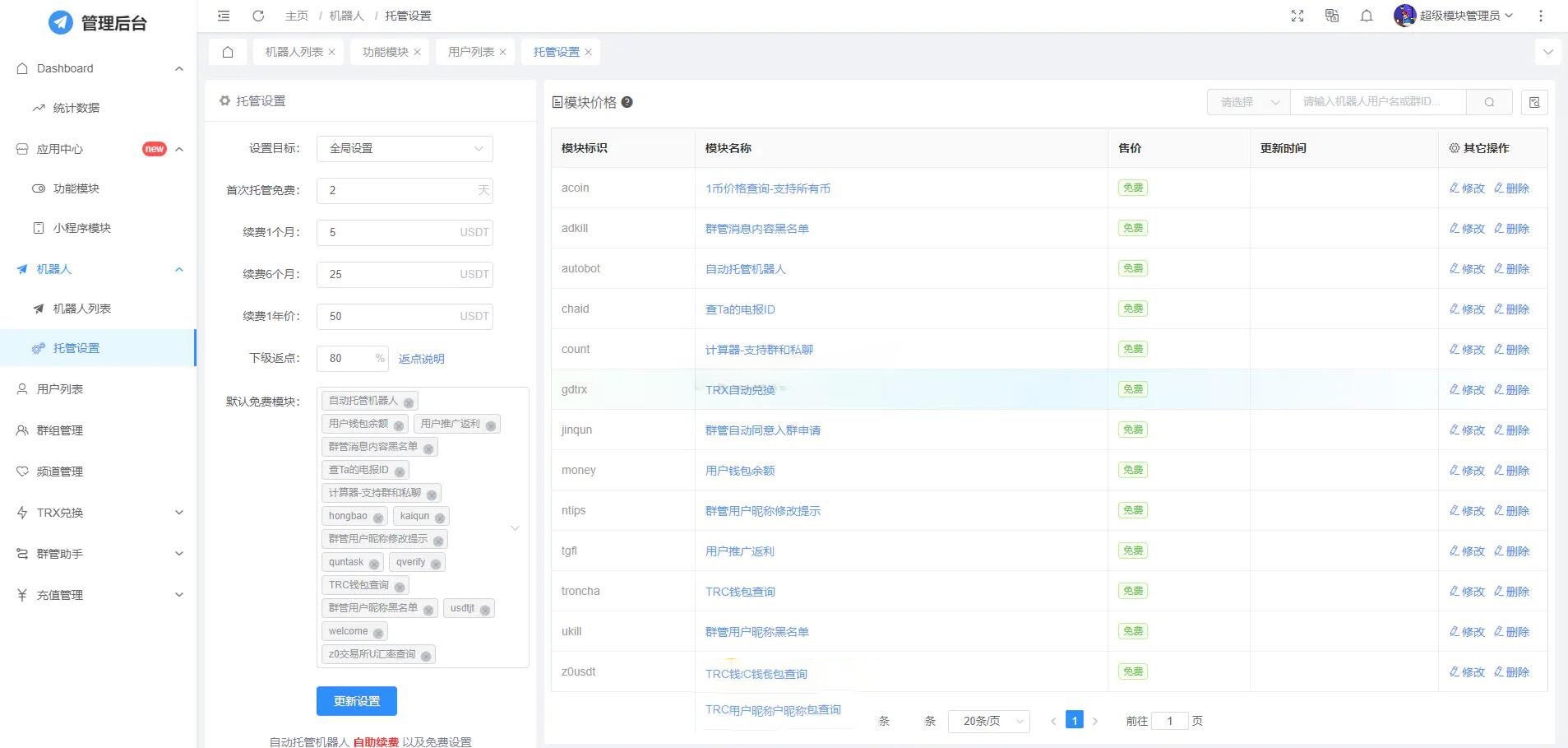 全功能Telegram机器人开源版 带管理后台 封面