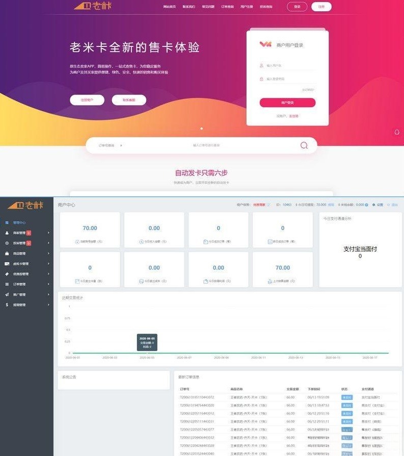 老米卡API代销系统开源版 知宇发卡系统内核 ThinkPHP二开 封面