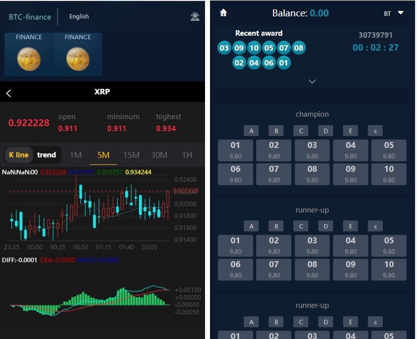 聚星微盘二开源码 英文界面时间盘游戏 PHP开发 图片
