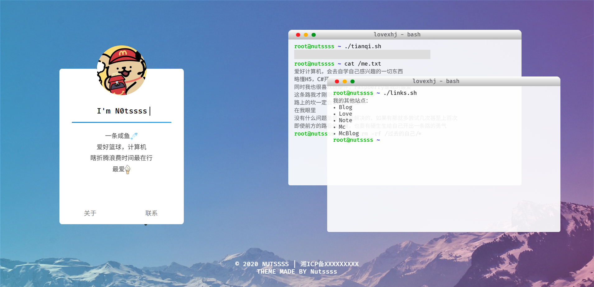 简约自适应纯HTML静态程序员个人主页源码 图片
