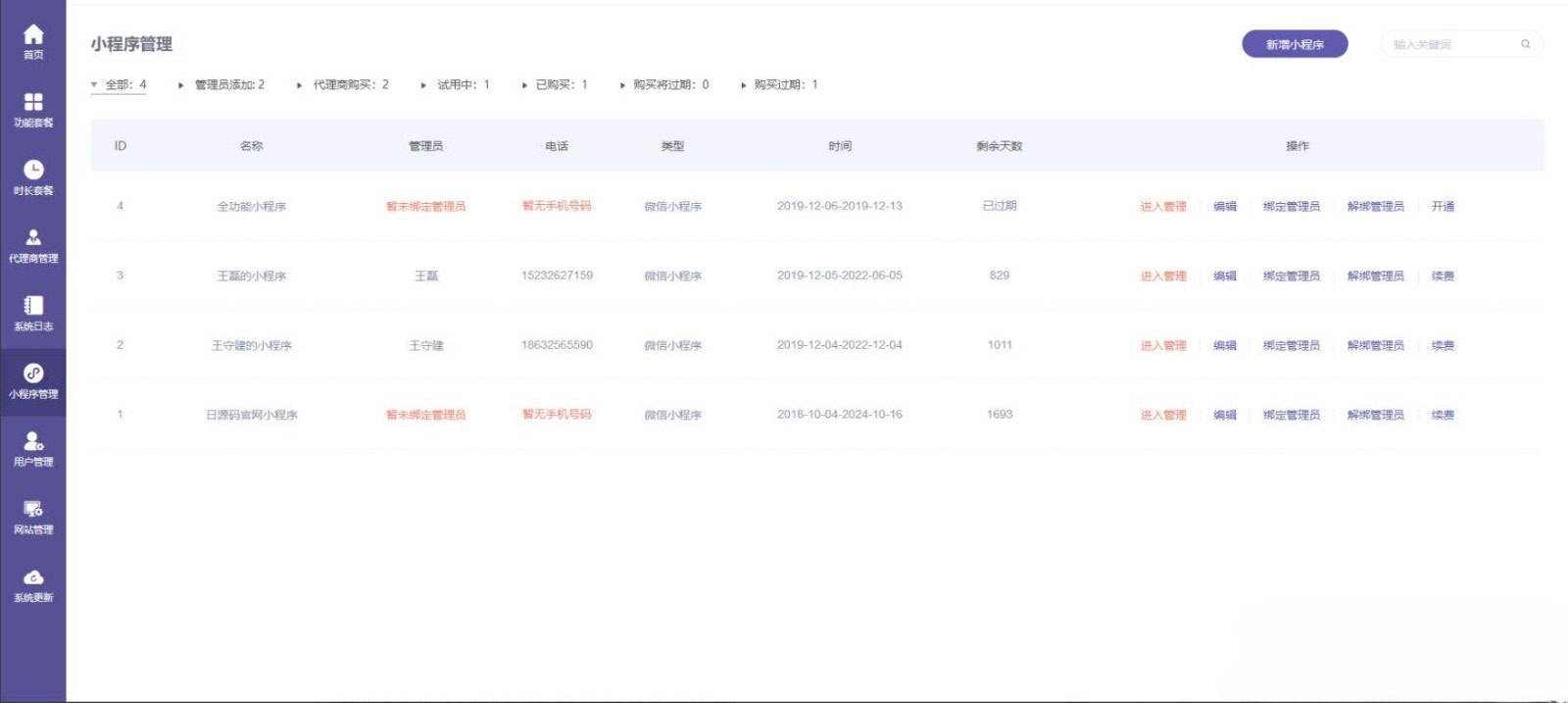 ThinkPHP内核小程序运营管理系统源码 拖拽DIY布局一键生成 图片