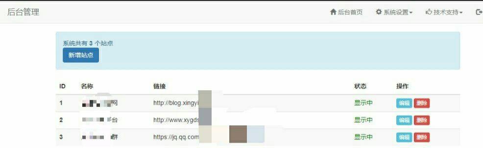 PHP技术导航网站系统源码 带后台管理 图片