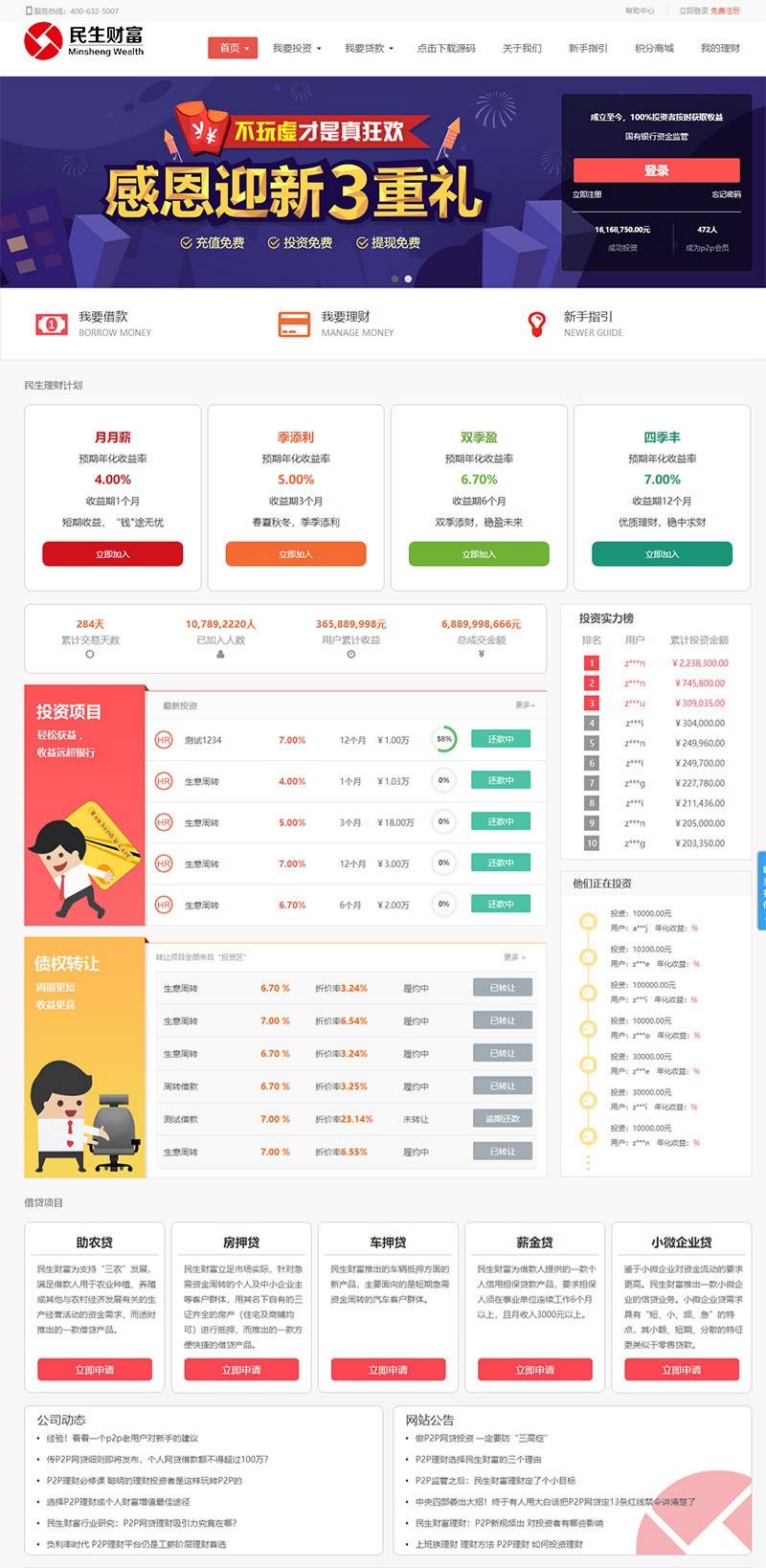 方维3.4 P2P网络借贷系统投资理财平台源码 封面