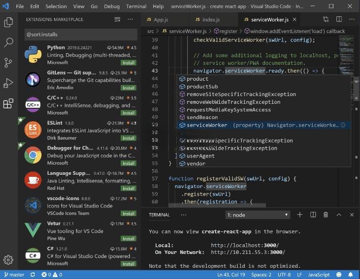 Visual Studio Code 源码 微软开发 TypeScript 代码编辑器 图片