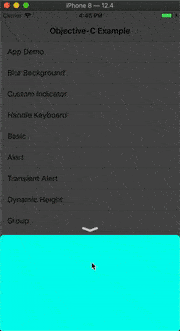 iOS底部弹窗组件 拖拽关闭自定义动画 封面