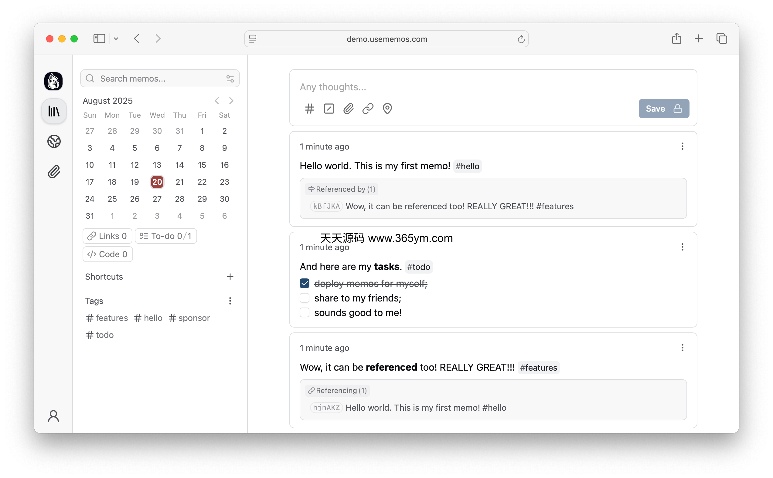 开源自托管笔记工具 Go语言极简 图片
