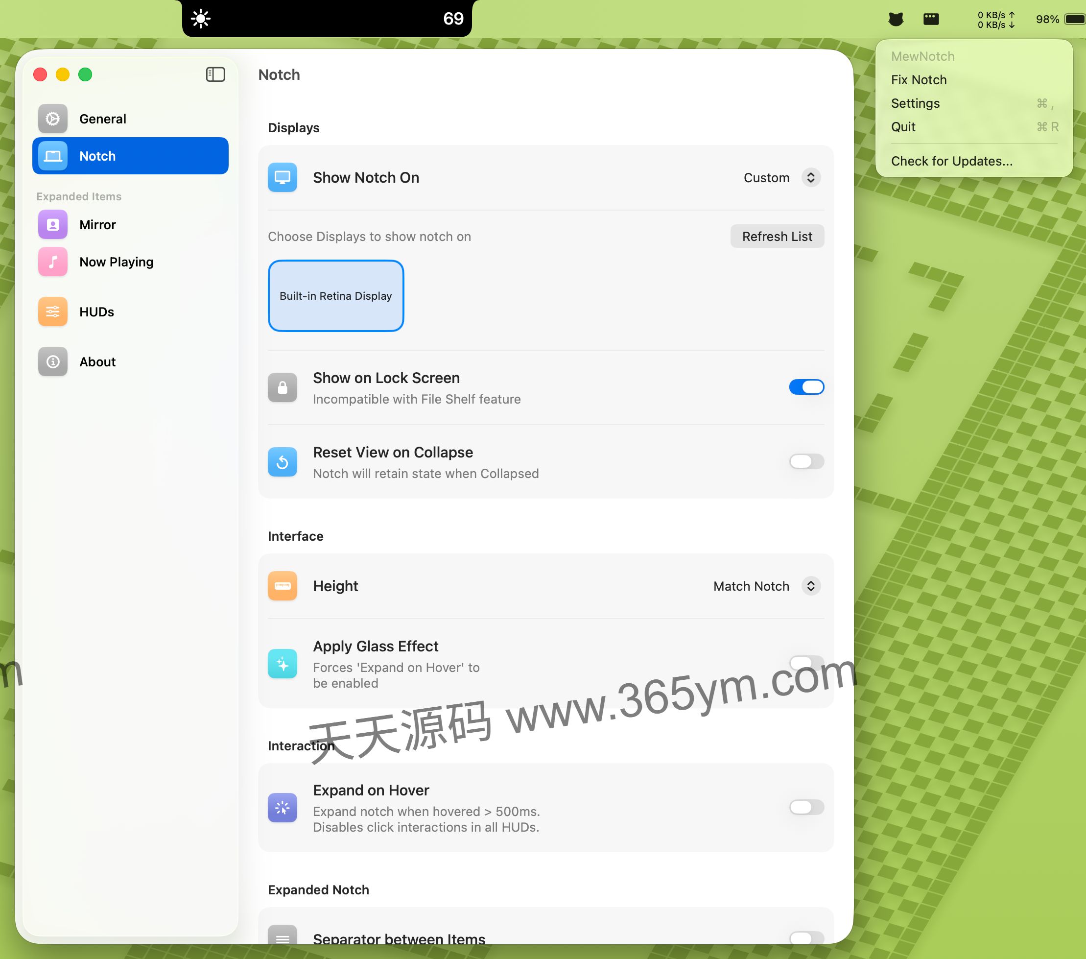 Mac刘海屏自定义工具 SwiftUI开发 图片
