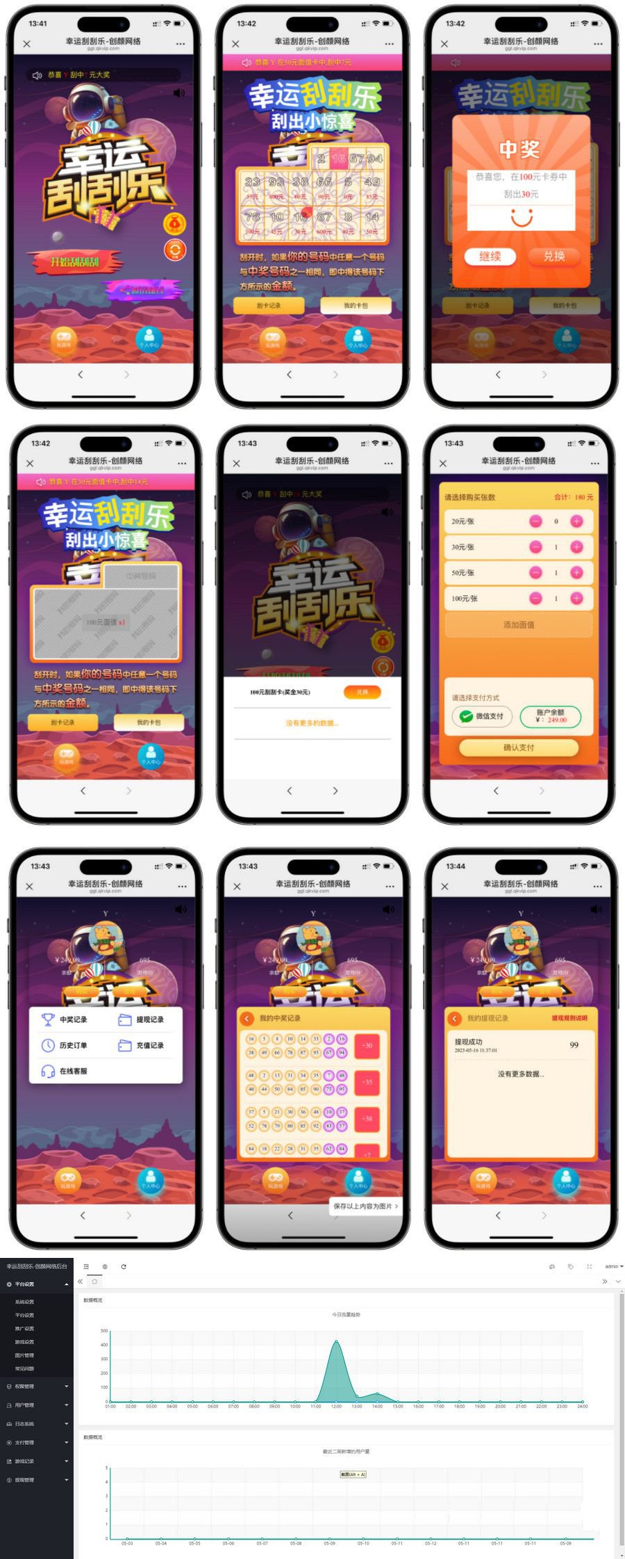 H5幸运刮刮乐抽奖多级分佣系统 封面