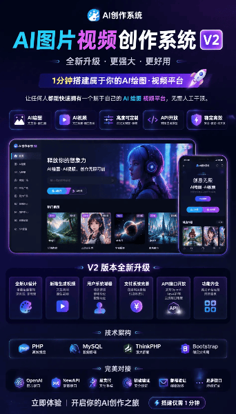 AI图片视频创作系统源码PHP+MySQL 图片 AI图片视频创作系统源码PHP+MySQL 图片